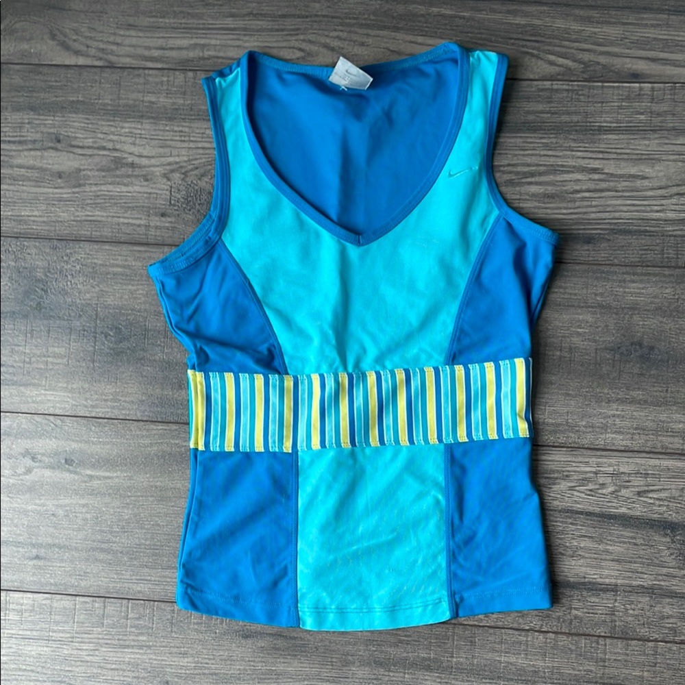 Nike Blue and Yellow Tank Top